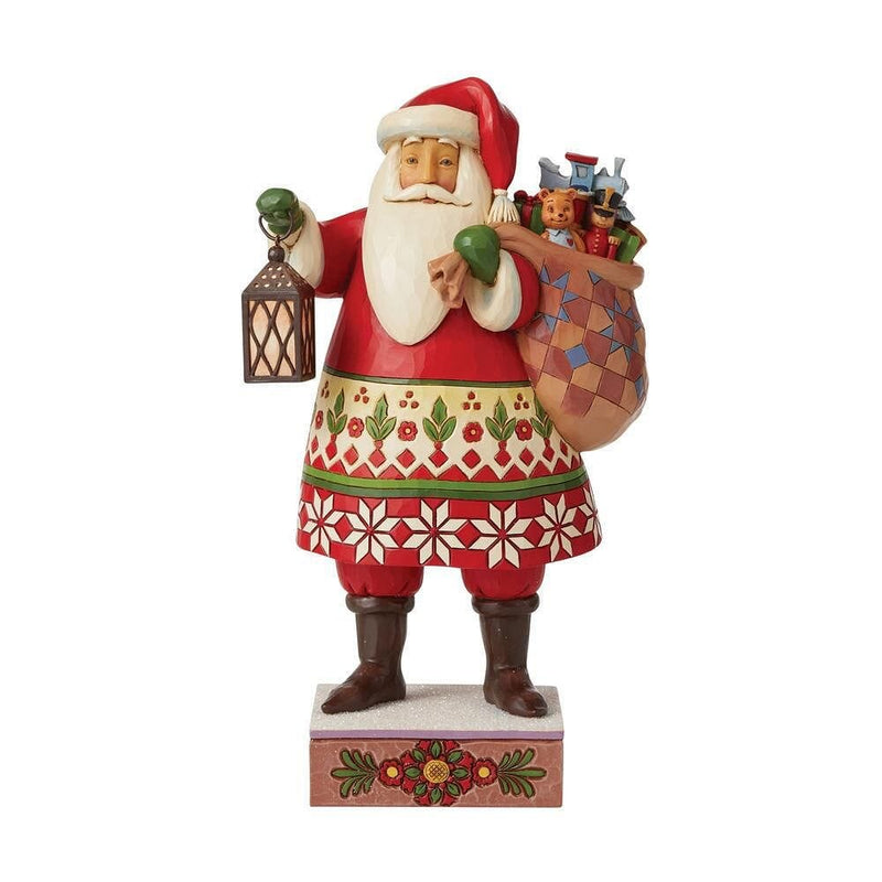 Santa with Lantern and Toy Bag - Shelburne Country Store