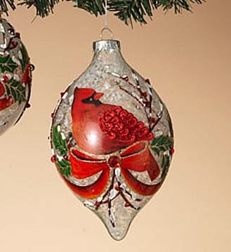 120MM Glass Finial Cardinal Ornament - Shelburne Country Store