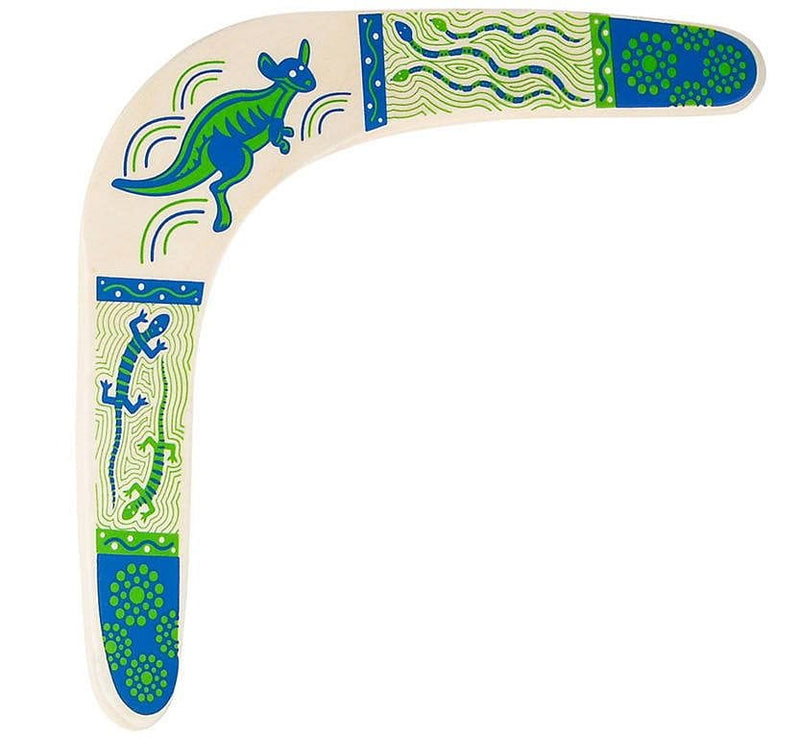 13 inch Wooden Boomerang - Blue - Shelburne Country Store