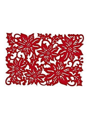Cutout Felt Red Poinsettia Placemat - Shelburne Country Store