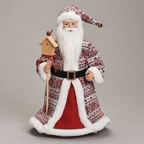 Santa Holding Birdhouse Treetopper - Shelburne Country Store