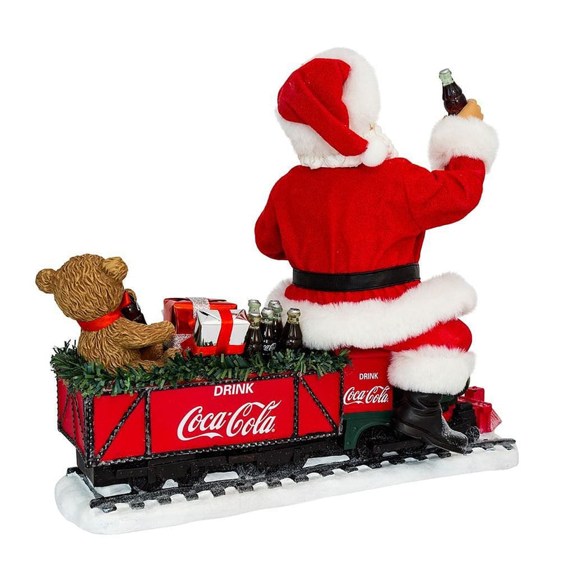 Coca-Cola Santa On Train With LED Headlight - Shelburne Country Store