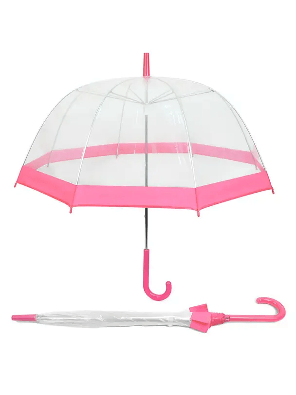 See-Thru-Bubble Wind-Resistant Premium Clear Umbrella - Pink - Shelburne Country Store