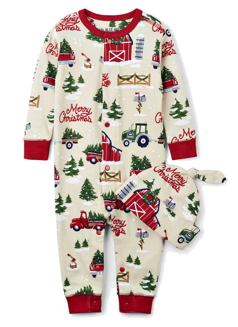 LBH Infant Coverall & Cap - Country Christmas - - Shelburne Country Store