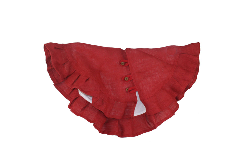 Jute Burlap Red Tree Skirt 24" - Shelburne Country Store