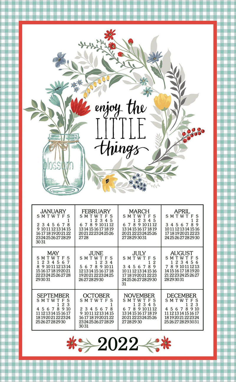 2022 Linen Calendar Towel -  Blooming Thoughts - Shelburne Country Store
