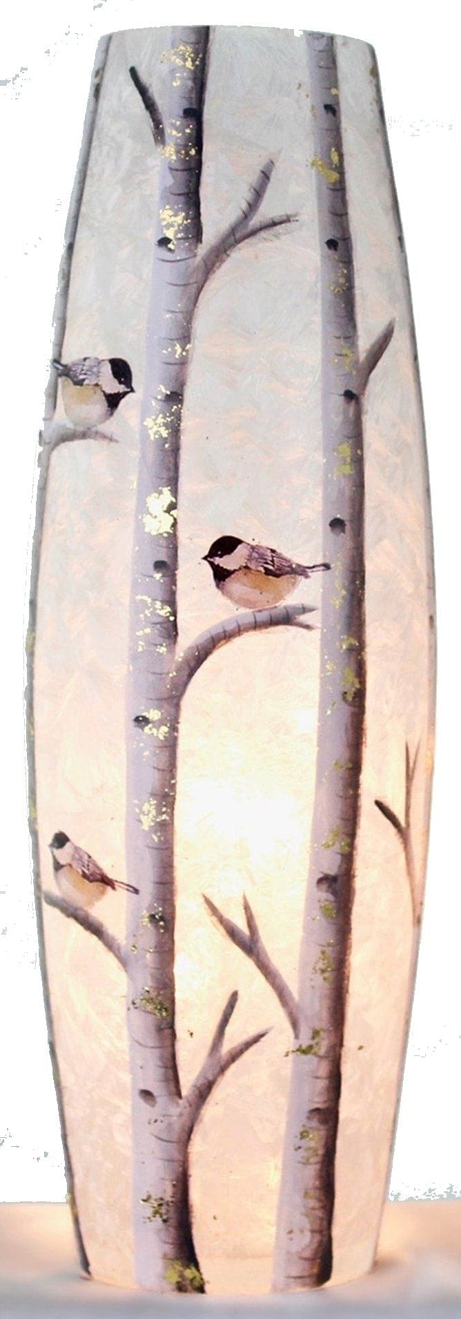 Lighted Glass Vase - Winter Birds - - Shelburne Country Store