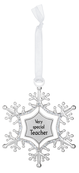 Swirling Snowflake Ornament - Very Special Teacher - Shelburne Country Store