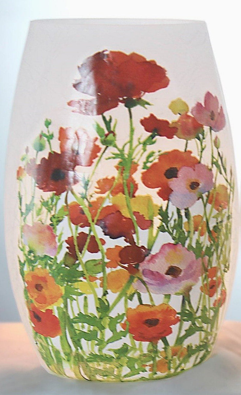 Lighted Glass Vase - Floral - - Shelburne Country Store