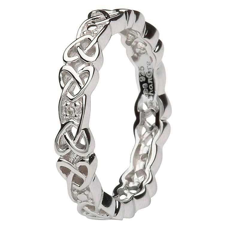 Ladies Silver Celtic Knot Stone Set Ring - Shelburne Country Store