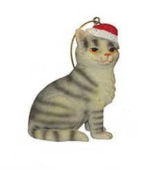 Cat in a Santa Hat Ornament - Tabby Cat - Shelburne Country Store
