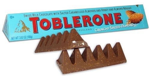 Toblerone Swiss Milk Chocolate with Salted Caramelized Almonds & Honey - Shelburne Country Store