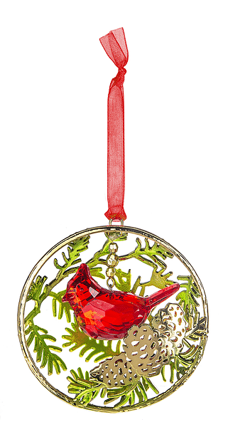 Acrylic Pinecone Cardinal Ornament - Shelburne Country Store
