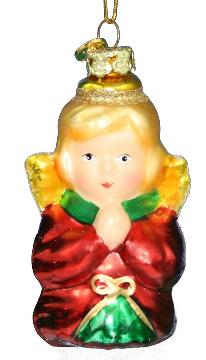 3 Inch Boxed Glass Ornament - Red Angel Pr - Shelburne Country Store