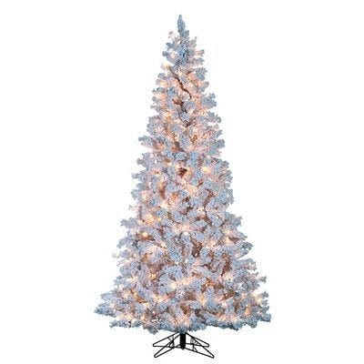 Flocked White Tree - Clear - 7.5' - Shelburne Country Store