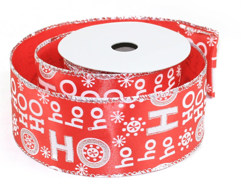 Red Santa Wire Ribbon 2.5 Inch x 25 Feet - - Shelburne Country Store