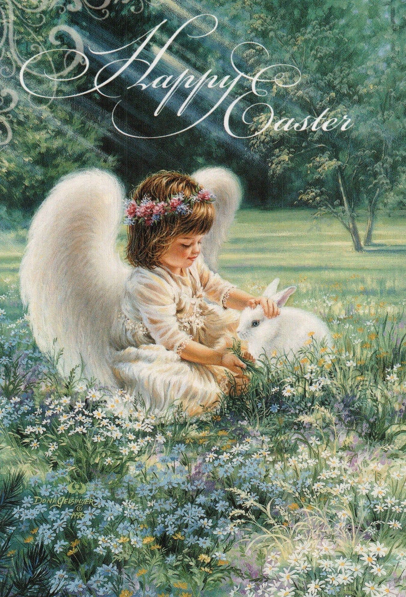 Happy Easter Angel With Bunny Card - Shelburne Country Store