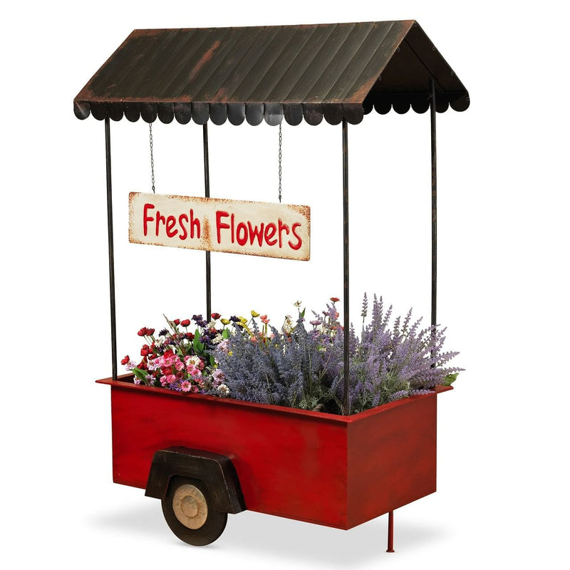 65 inch Antique Metal Flower Cart - Shelburne Country Store