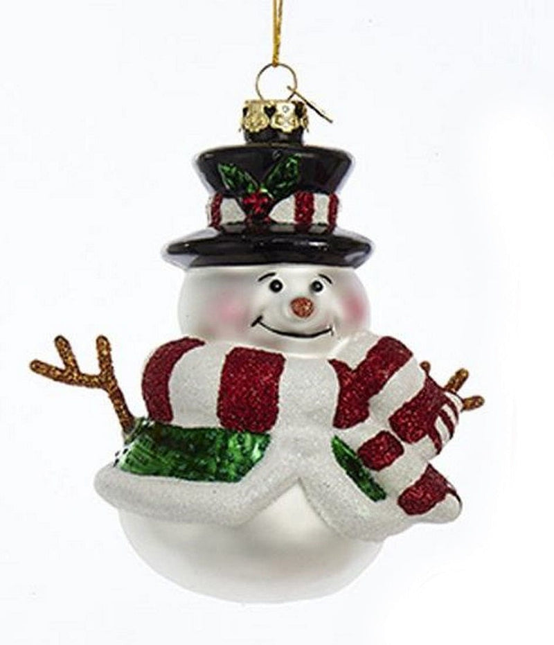 3.5 Inch Noble Gems Snowman Ornament - Black Hat - Shelburne Country Store