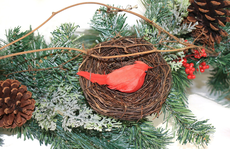 5 Foot Faux Pine Bird Nest Garland - Shelburne Country Store