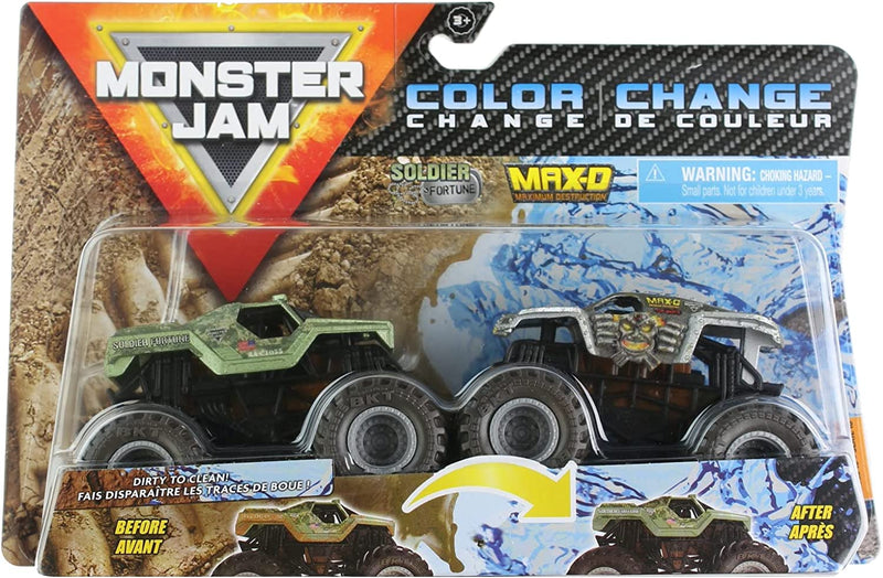 Monster Jam 1:64 2-Pack (Dirty to Clean) Soldier Fortune vs MAX-D - Shelburne Country Store
