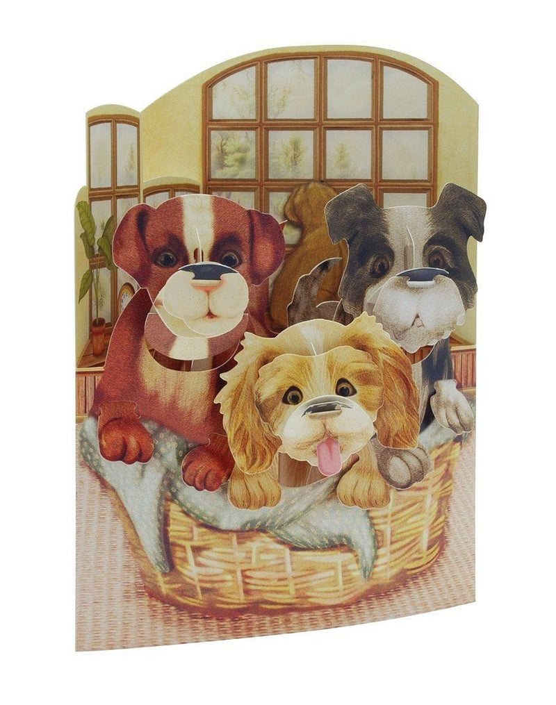 Pup In Basket - Swing Card - Shelburne Country Store