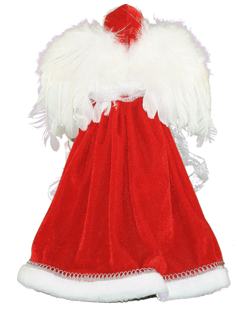 Red Silver Angel Tree Topper - 16" - Shelburne Country Store
