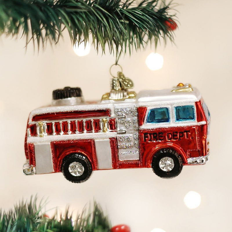 Fire Truck Glass Ornament - Shelburne Country Store