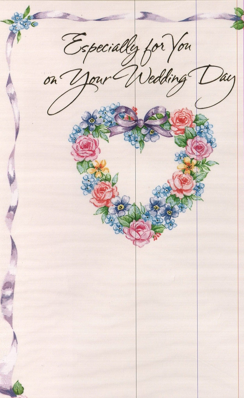 Heart flower wreath Wedding Day Card - Shelburne Country Store