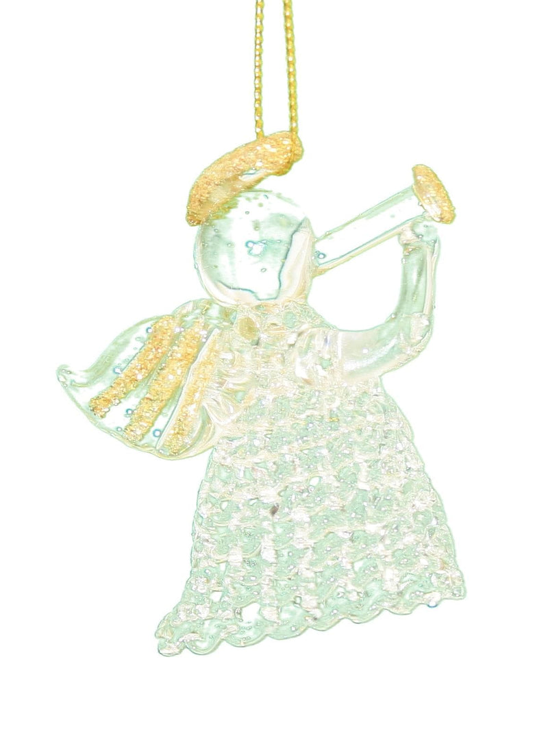 Spunglass Ornament - Gold Angel Herald - Shelburne Country Store