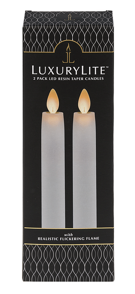 White LED Resin - 2 Piece Taper Candle Set - Shelburne Country Store