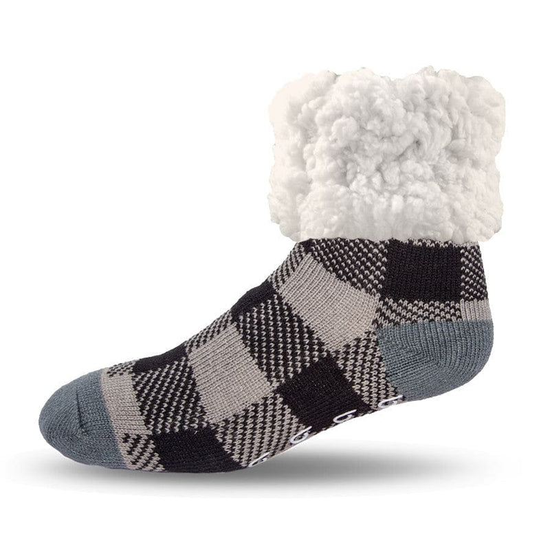 Extra Fuzzy Slipper Socks - Lumberjack - Grey - Shelburne Country Store
