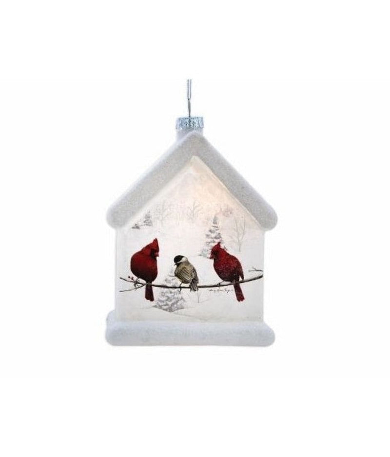 Birdhouse Glass 'Lightable' Glass Cardinals Ornament - Shelburne Country Store