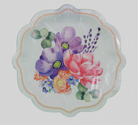 Pack of 8 Flowers Dessert Plate - Shelburne Country Store