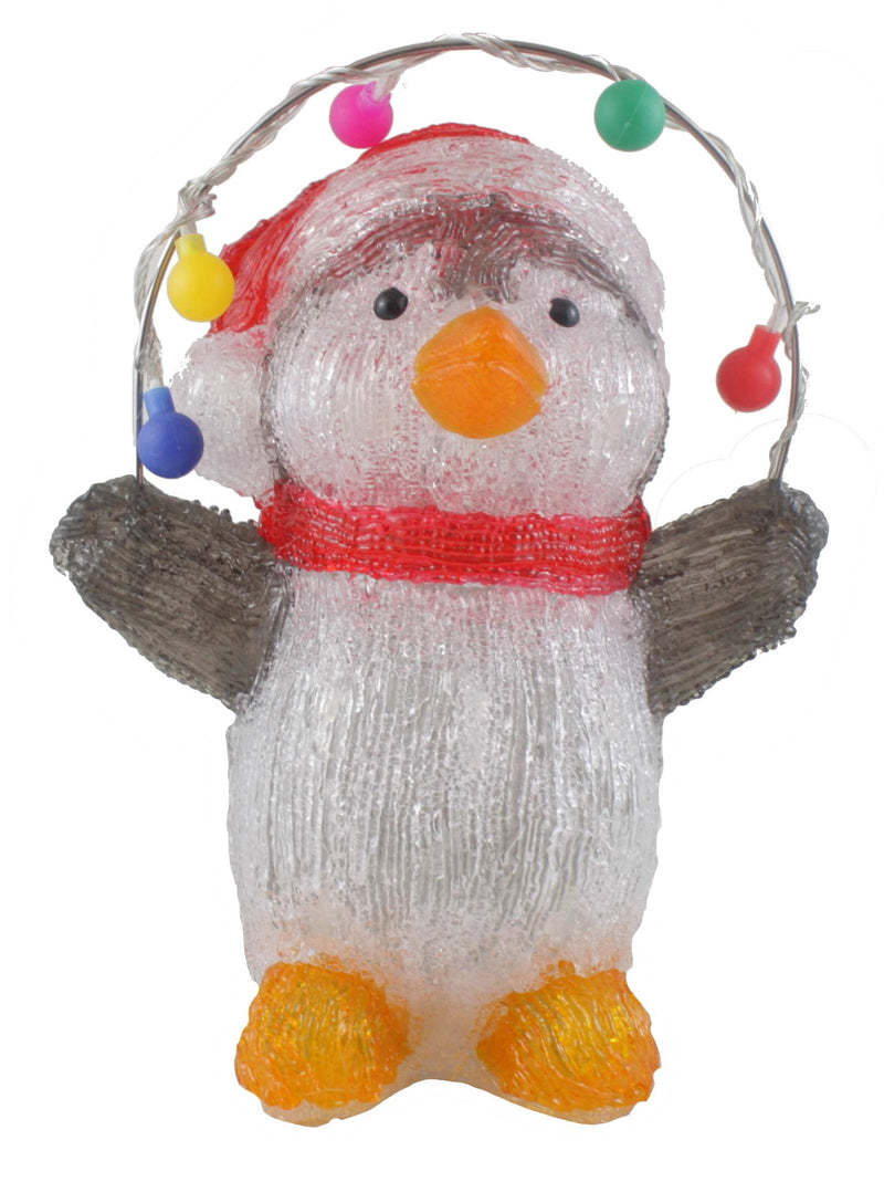 12 Inch Acrylic Penguin with 40 LED Lights - Shelburne Country Store