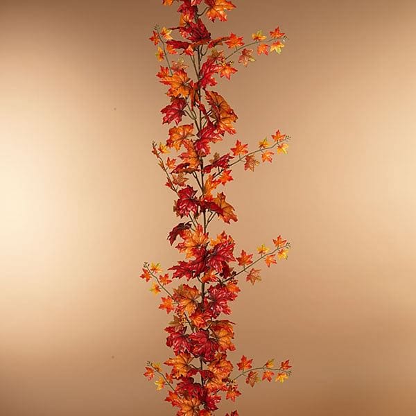 6 Foot Maple Leaves with Berries Garland - Shelburne Country Store