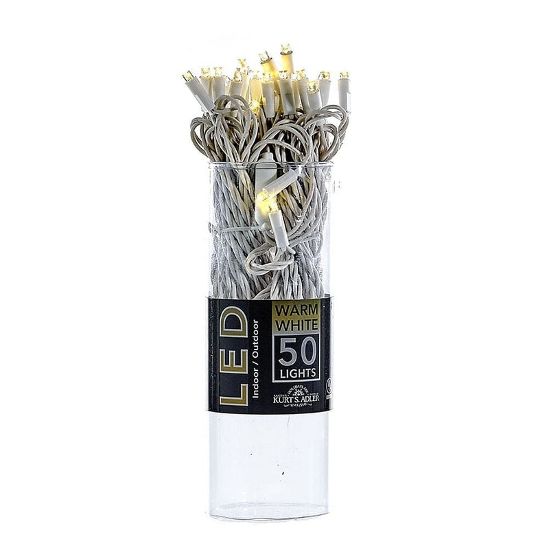 50-Light 5mm Warm White LED White Wire Light Set - Shelburne Country Store