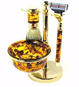Men's 4-Piece Shave Set in Mock Tortoise - Shelburne Country Store