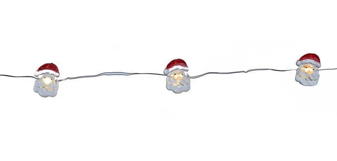 20-Light Battery-Operated LED String Lights - Santa - Shelburne Country Store