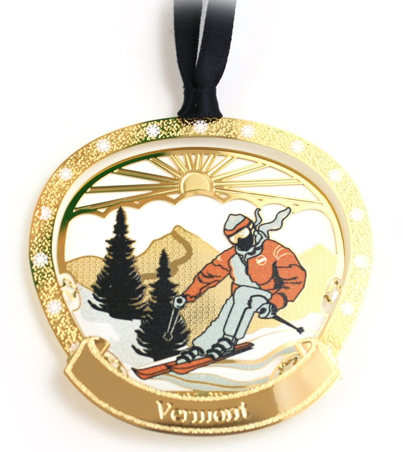 Vermont Mountain Skier Ornament - Shelburne Country Store