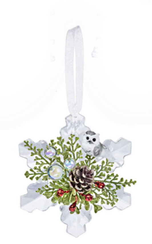 Pine Owl Snowflake Ornament - Style #3 - Shelburne Country Store