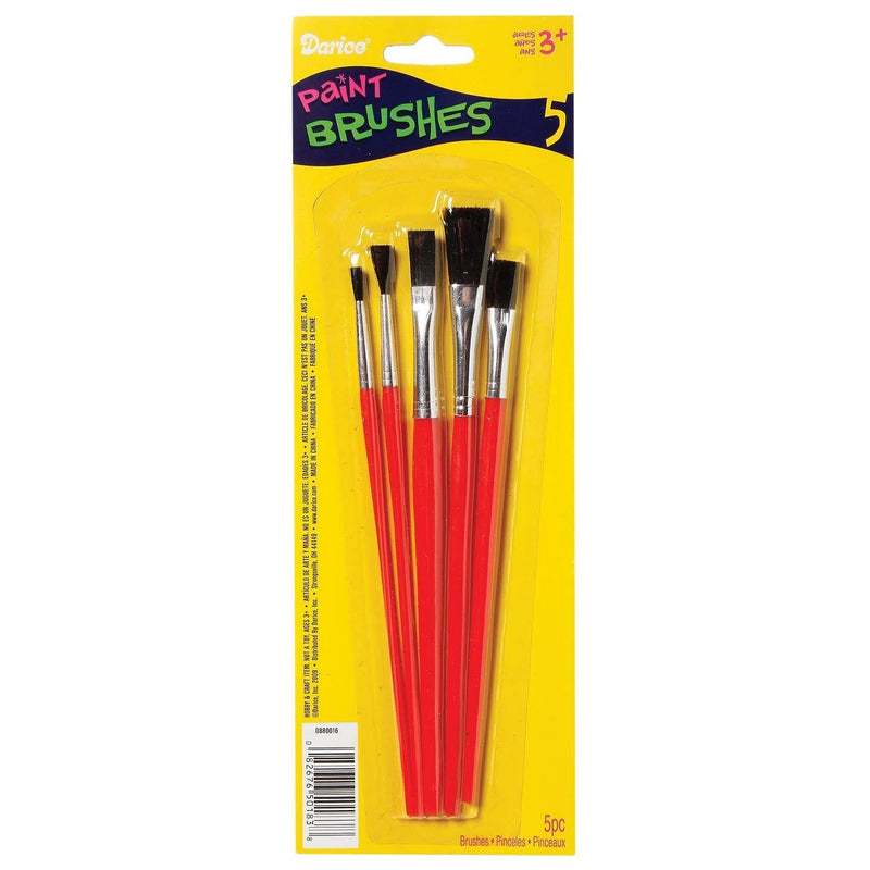 Darice Paint Brush Set - Red Handle - 5 pieces - Shelburne Country Store