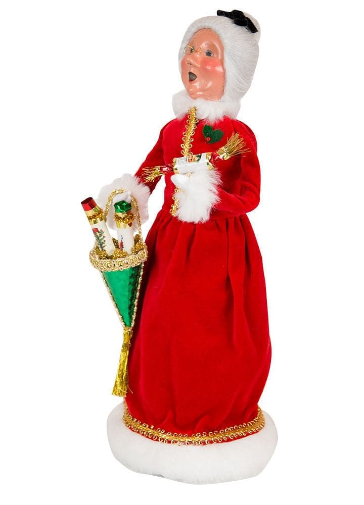 Red Velvet Mrs. Claus with Candy Container - Shelburne Country Store