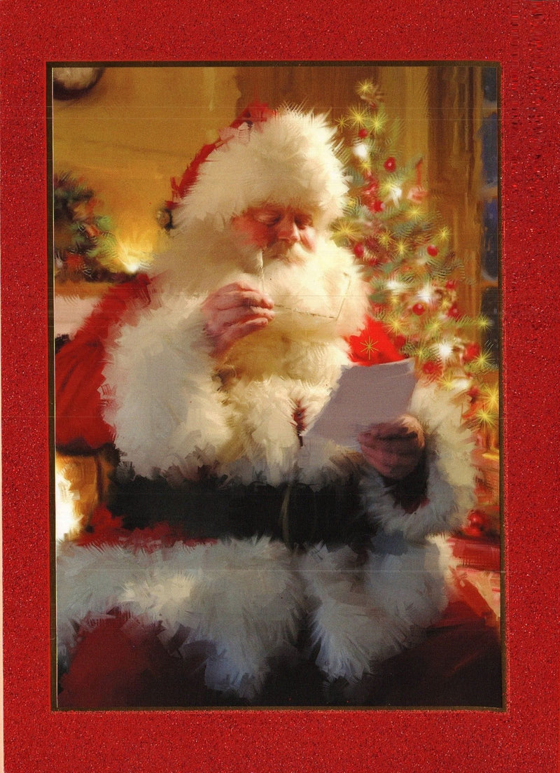 Christmas Card - Reading Santa - Shelburne Country Store