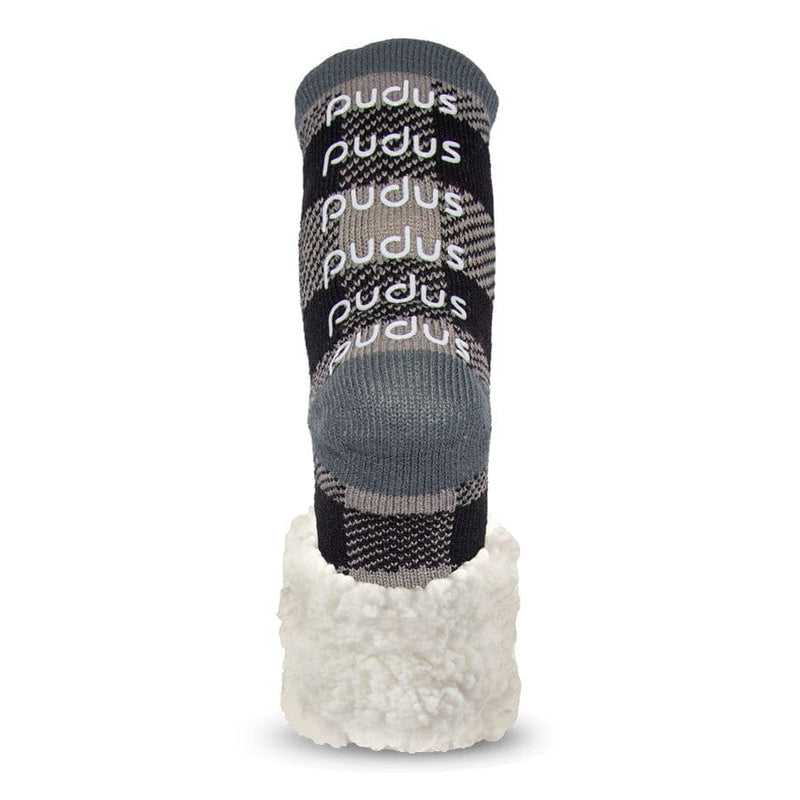 Extra Fuzzy Slipper Socks - Lumberjack - Grey - Shelburne Country Store