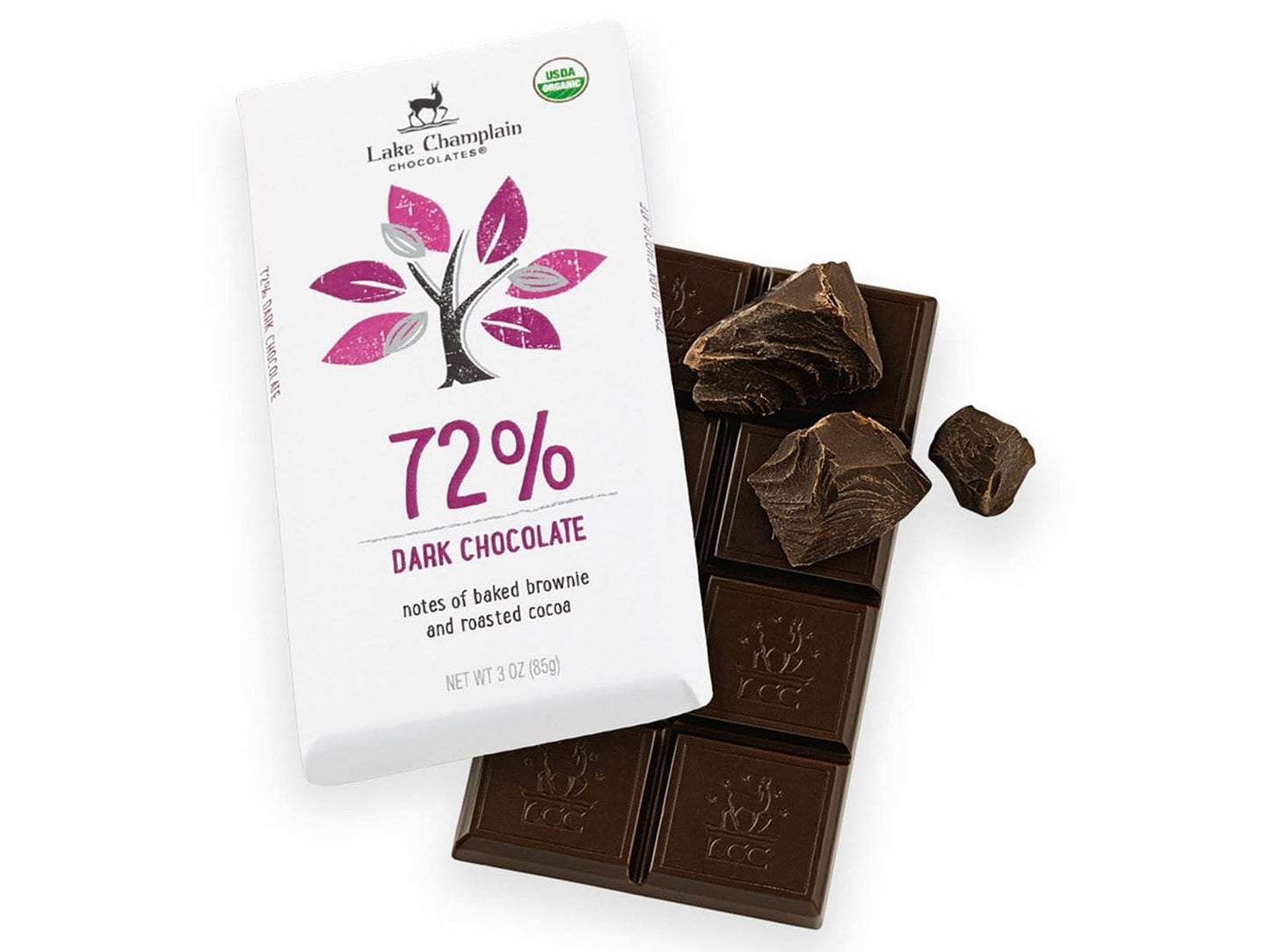 Lake Champlain Organic Bar - Dark Chocolate 72% - 3.0 oz - Shelburne Country Store