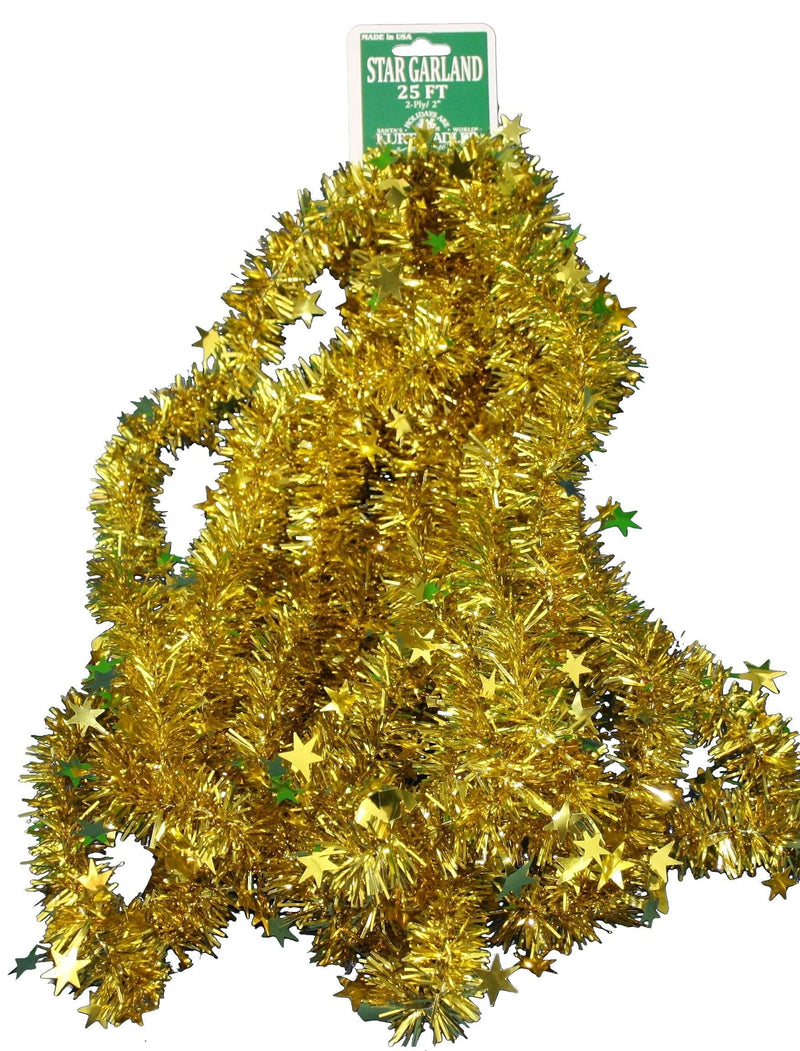 2 Ply Star Garland - Gold - 25' - Shelburne Country Store