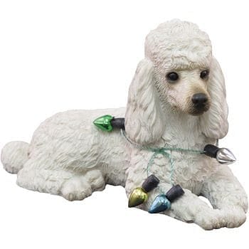 Lying Poodle White Ornament - Shelburne Country Store