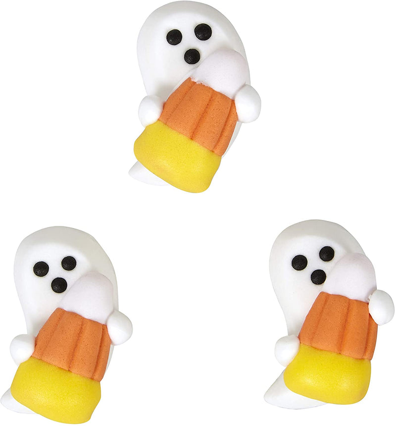 Halloween Royal Icing Decorations - Ghost holding Candy Corn - Shelburne Country Store