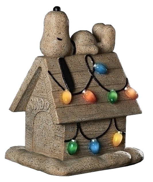 Peanuts Snoopy On Dog House Solar Powered Garden Statue - Shelburne Country Store